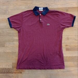 Vintage 90s Izod Lacoste Red Striped Polo Shirt XL Preppy Rugby